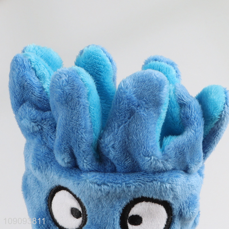 Hot selling squid shape pet chew toy grinding teeth squeaky toys