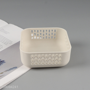Hot selling hollow plastic home <em>office</em> desktop storage <em>basket</em>