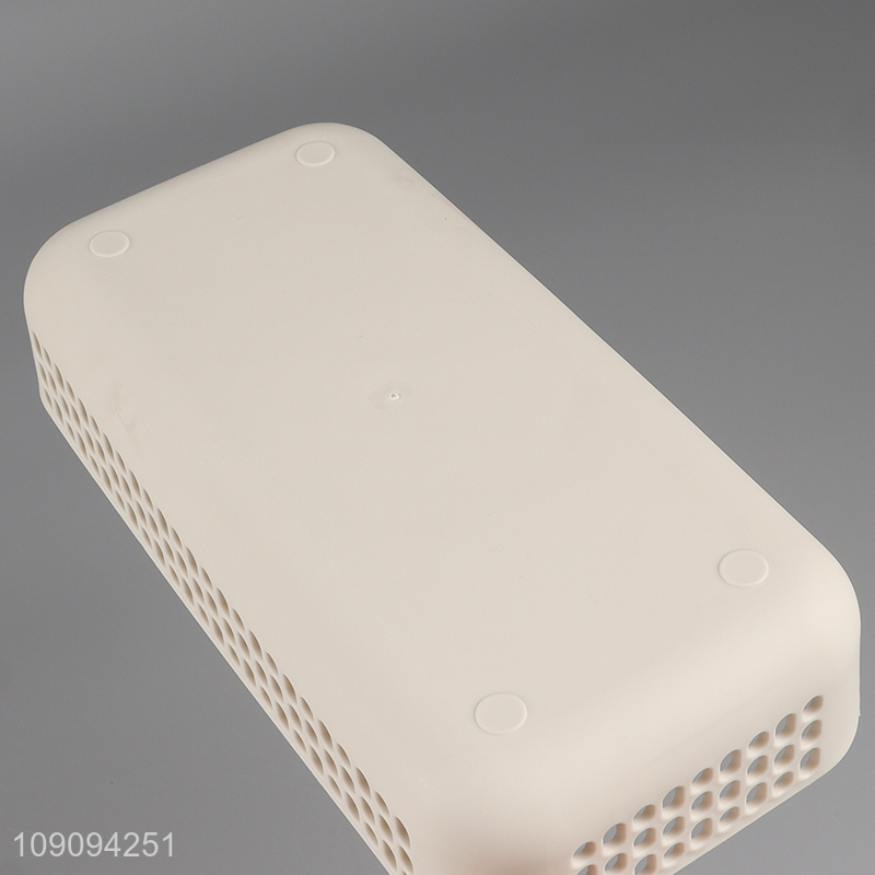 Best selling plastic desktop organizer hollow storage basket wholesale