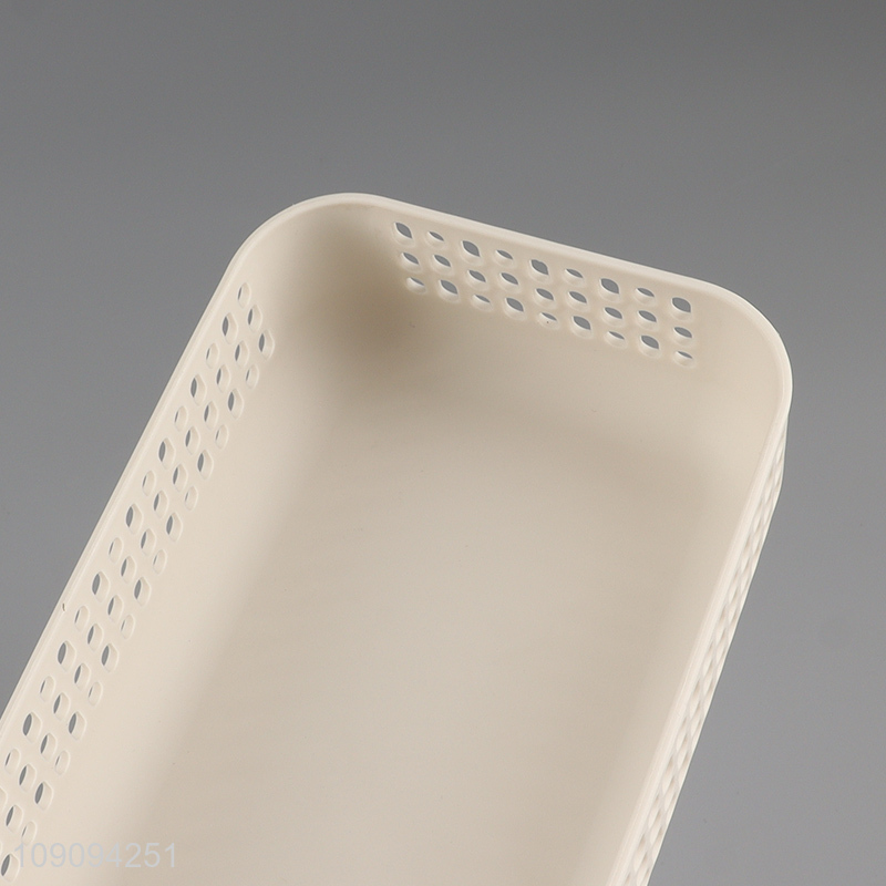 Best selling plastic desktop organizer hollow storage basket wholesale