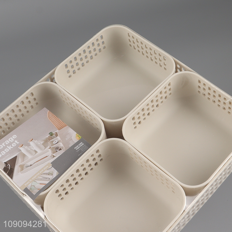 Factory supply 5pcs home office desktop organizer storage basket for sale