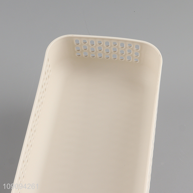 Factory price hollow plastic storage basket for home office