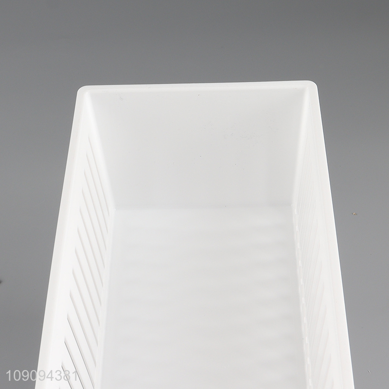 Most popular white hollow desktop organizer plastic storage basket for sale