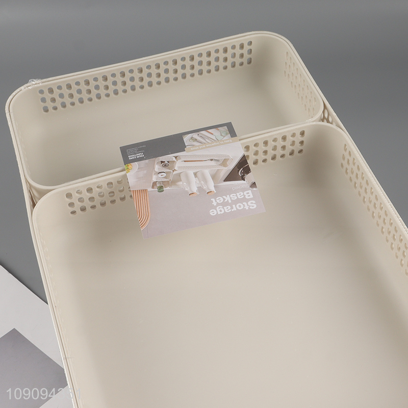 Hot items 2compartment plastic desktop organizer storage basket set