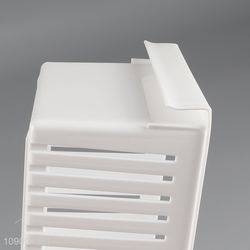 Most popular white hollow desktop organizer plastic storage basket for sale