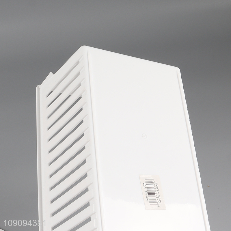 Most popular white hollow desktop organizer plastic storage basket for sale