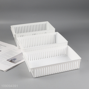 New arrival white hollow desktop organizer storage basket with handle