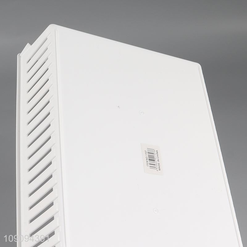 New arrival white hollow desktop organizer storage basket with handle