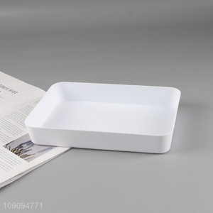 Good sale rectangle white plastic desktop organizer storage box