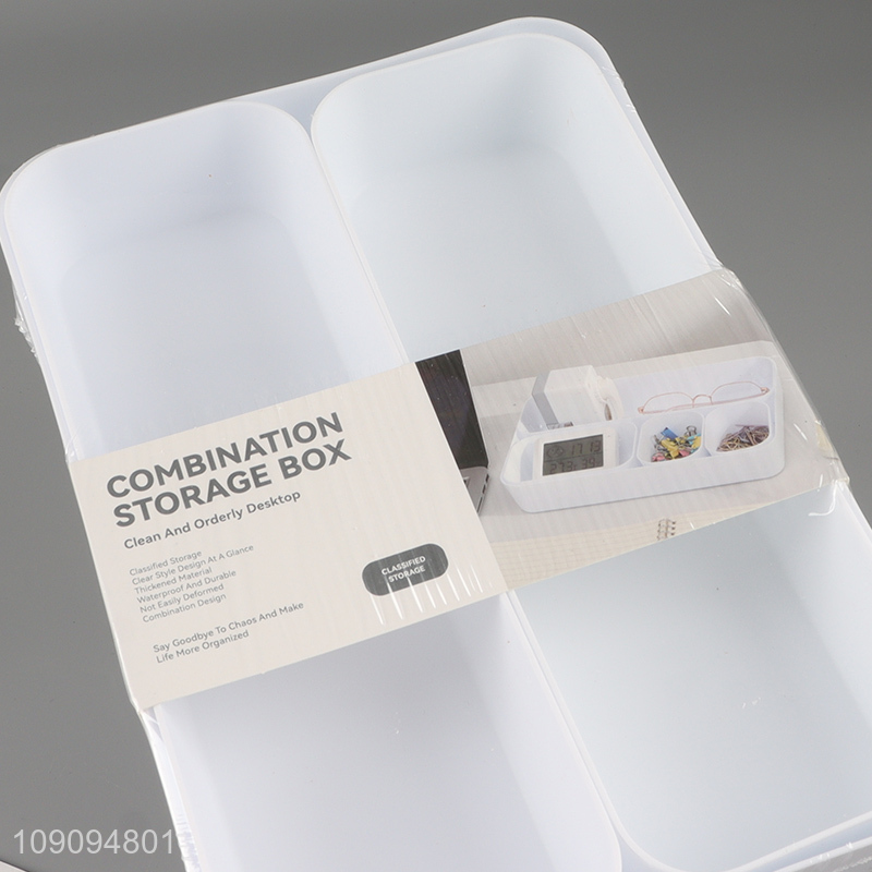 Low price 2compartment desktop organizer combination storage box