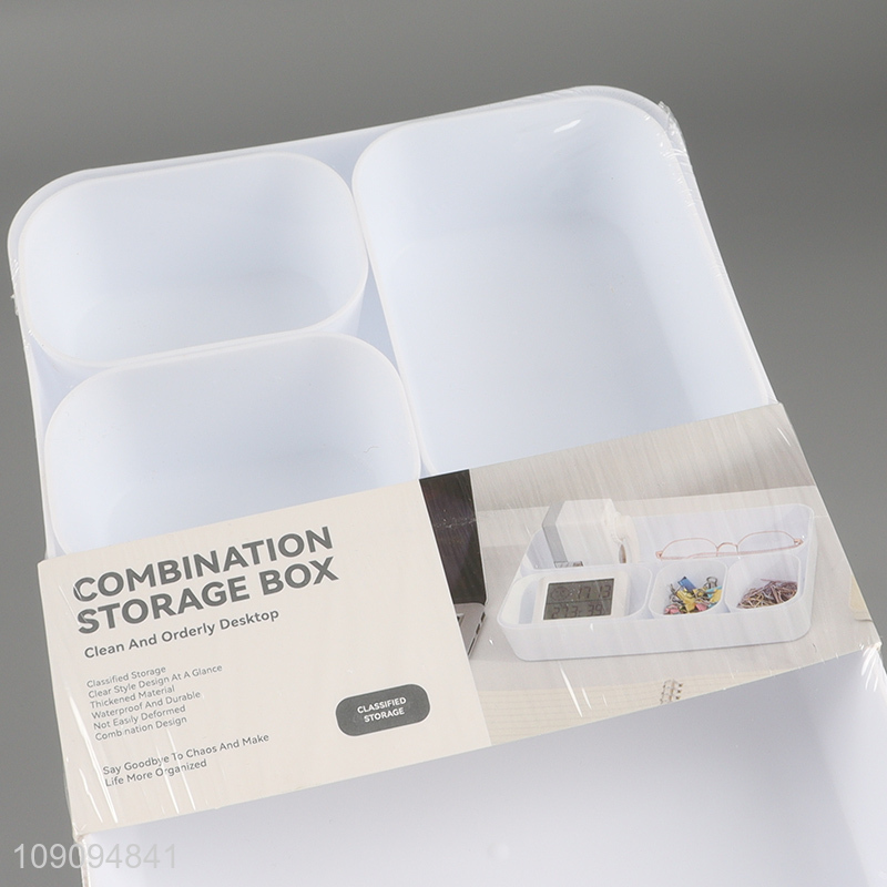Online wholesale desktop organizer plastic combination storage box set