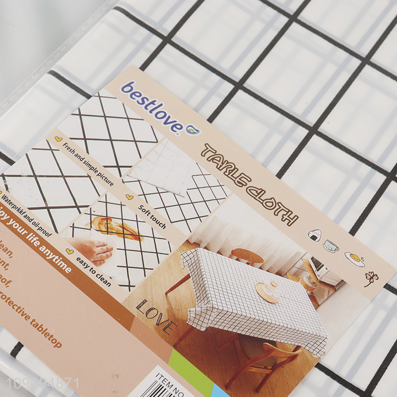 Online Wholesale Checkered Plastic Table Cloth Waterproof Table Cover