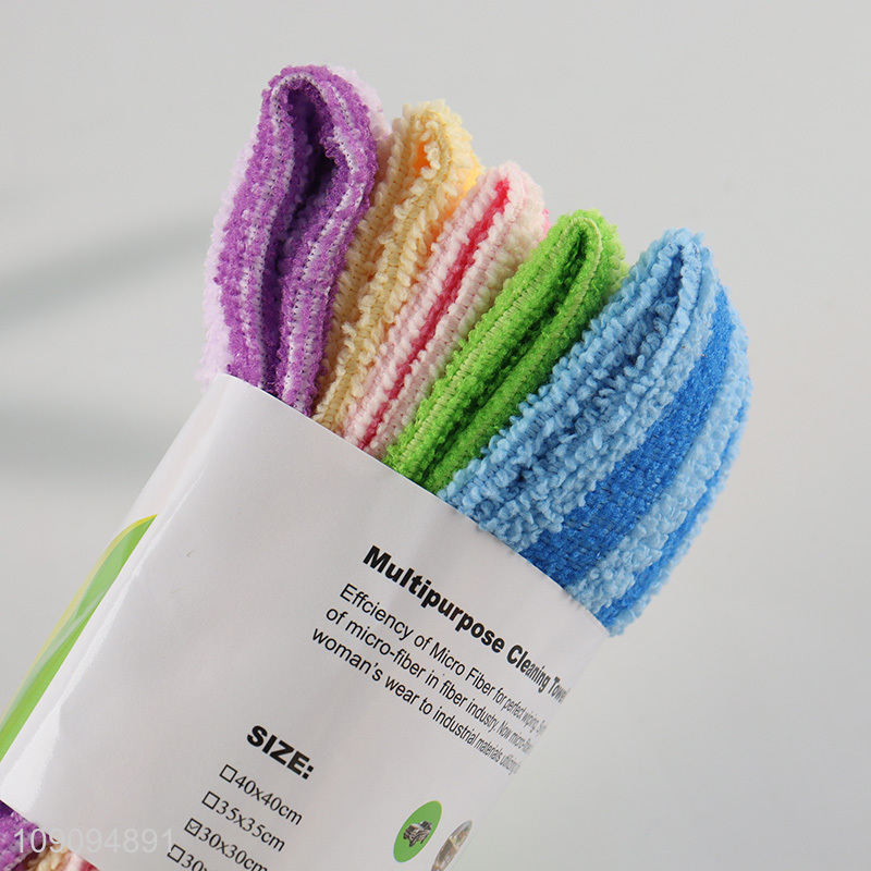 Factory Price 5 Pack Microfiber Cleaning Towels Super Absorbent Cleaning Cloths