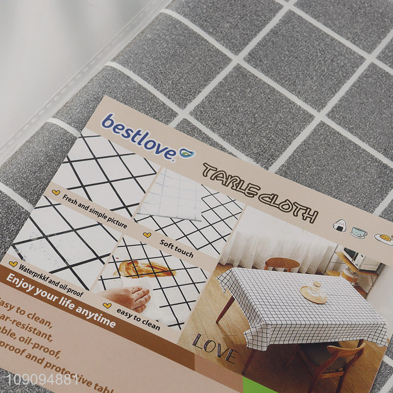 Good Quality Checkered Table Cloth Water Resistant Plastic Table Cover