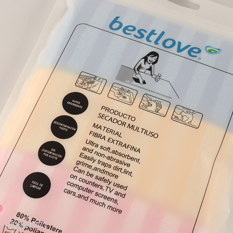 Hot Selling 3 Pack Microfiber Cleaning Towels Reusable Washable Cleaning Rags