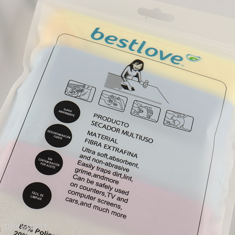 Good Quality 5 Pack Microfiber Cleaning Towels Fast Drying Dish Cleaning Rags