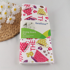 Factory Supply 38*50cm Super Absorbent Non-Slip Microfiber Dish Drying Mat