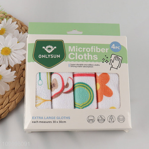 New Product 4 Pack Super Absorbent Lint Free Microfiber Cleaning Towels Rags