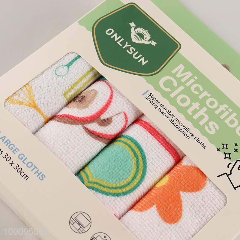 New Product 4 Pack Super Absorbent Lint Free Microfiber Cleaning Towels Rags