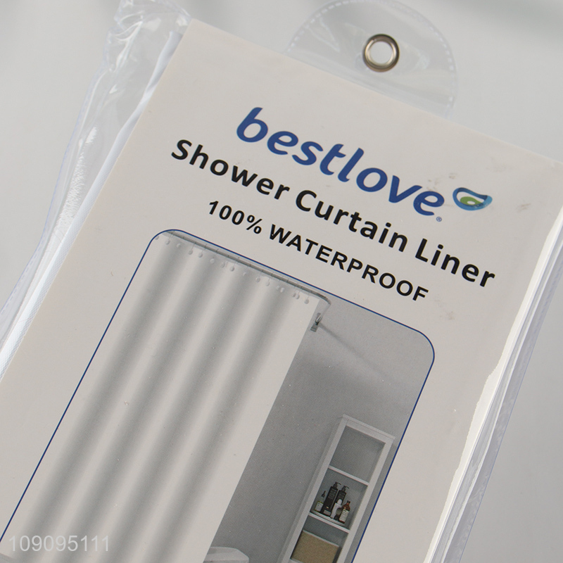 Factory Supply 180X180cm Plastic Washable Water Resistant Shower Curtain