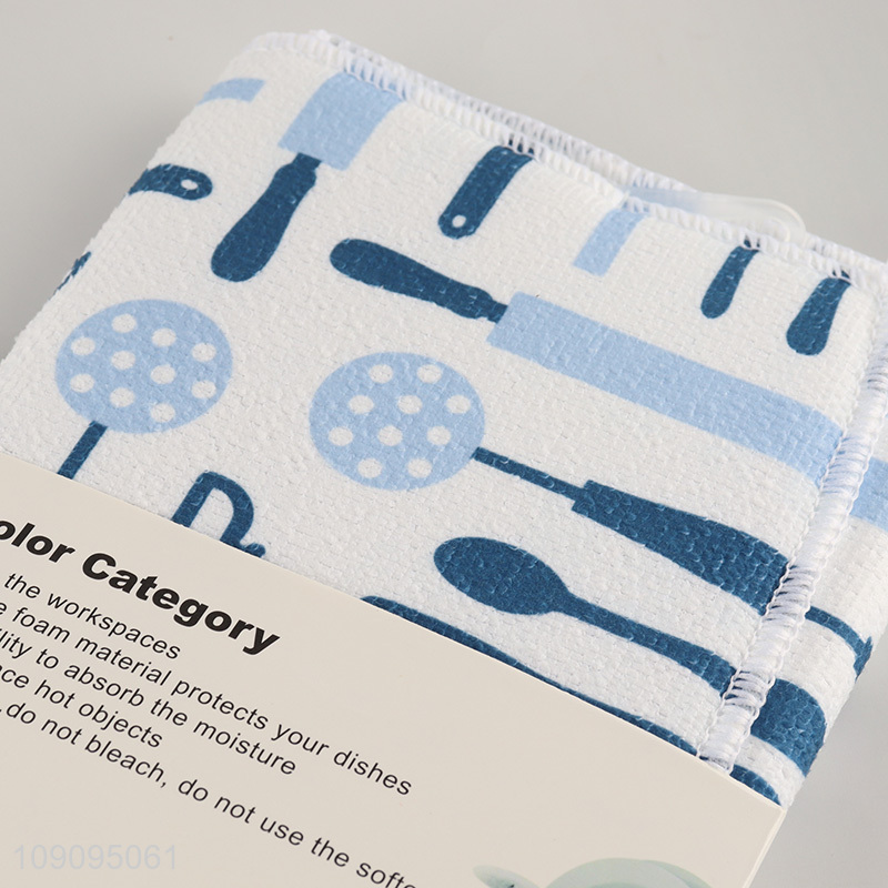 Good Quality 38*50cm Absorbent Dish Drying Mat Microfiber Kitchen Drying Mat