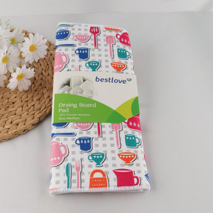 China Imports 38*50cm Non-Slip Absorbent Microfiber Dish Drying Mat for Kitchen