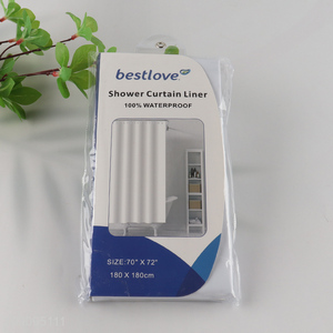 Factory Supply 180X180cm Plastic Washable Water Resistant Shower Curtain