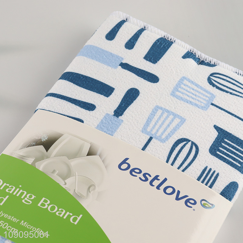 Good Quality 38*50cm Absorbent Dish Drying Mat Microfiber Kitchen Drying Mat