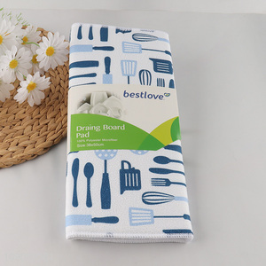 Good Quality 38*50cm Absorbent Dish Drying Mat Microfiber Kitchen Drying Mat