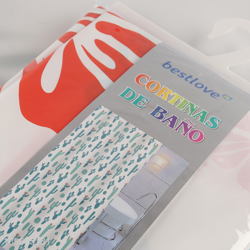 Wholesale 180X180cm Custom Print Water Resistant Plastic Shower Curtain