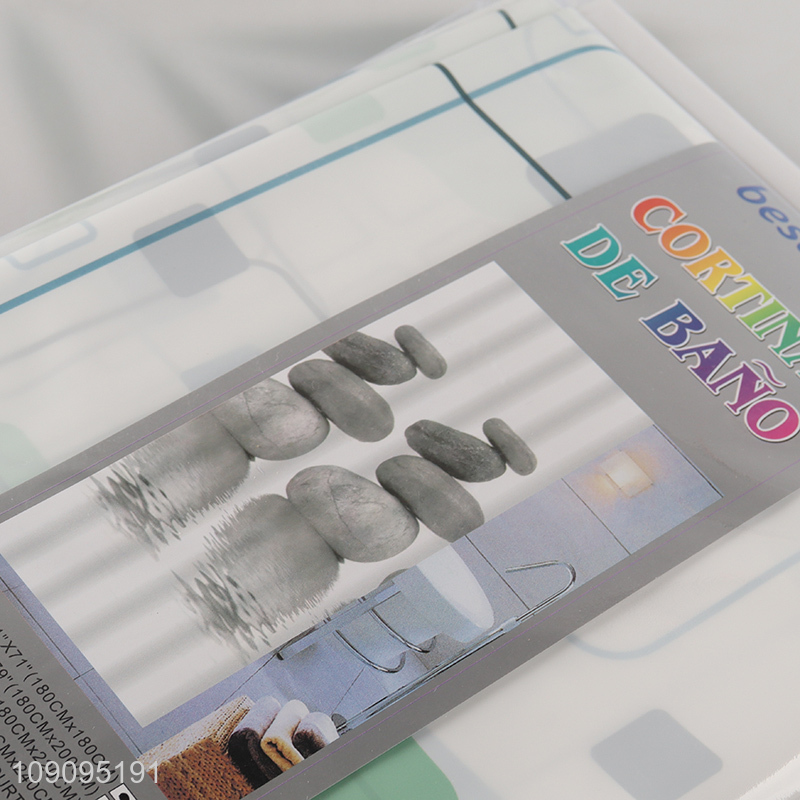 China Wholesale 180X180cm Water Resistant Plastic Bath Shower Curtain