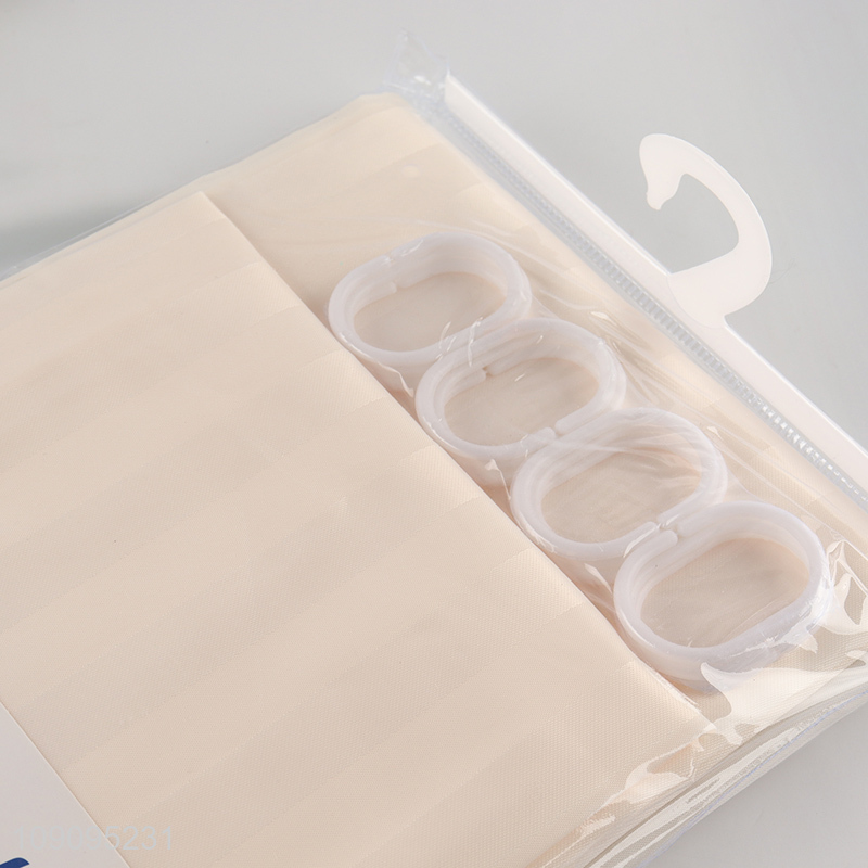 Hot Selling 180X200cm Waterproof Polyester Shower Curtain with 8 Grommets