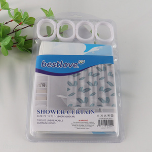 Online Wholesale 180X180cm Washable Plastic Shower Curtain with Grommets