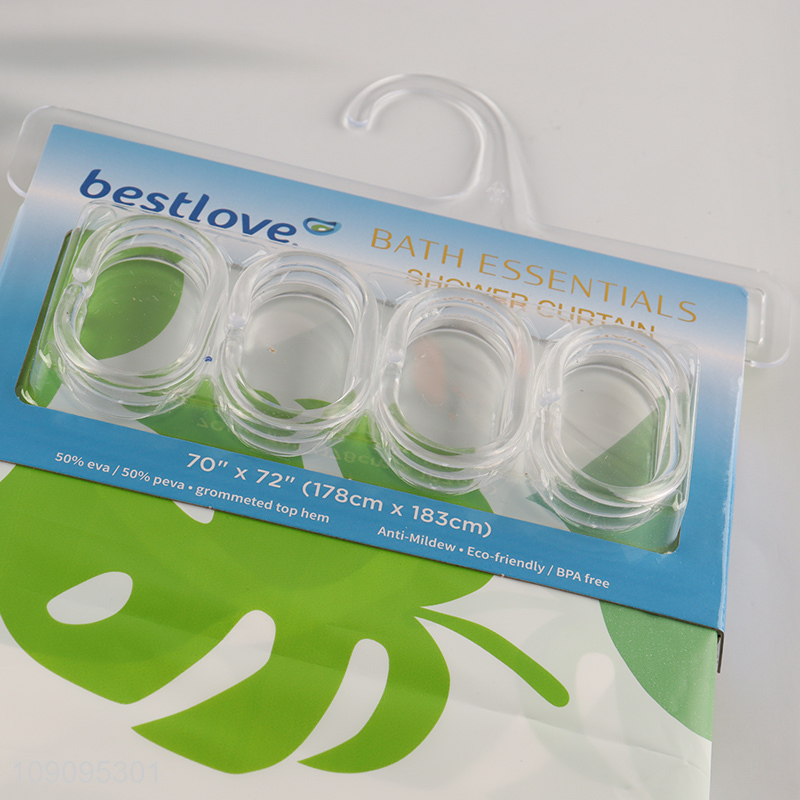 Factory Supply 178X183cm Washable Water Resistant Plastic Shower Curtain