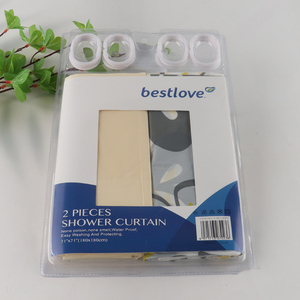 Good Quality 2 Pieces 180X180cm Sturdy Plastic Shower Curtain for Bathroom