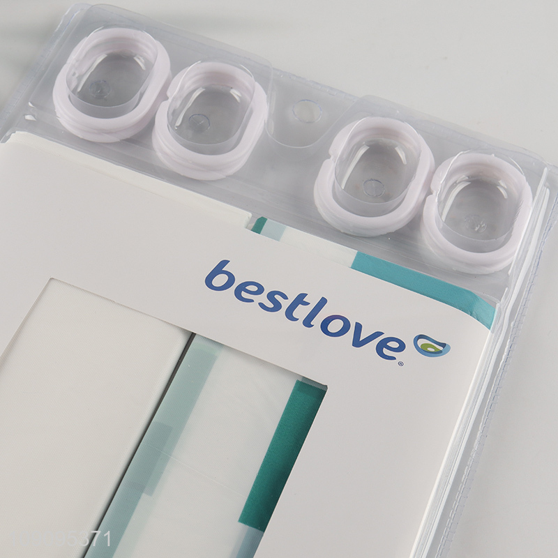 Wholesale 2 Pieces 180X180cm Water Resistant Plastic Shower Curtain Set