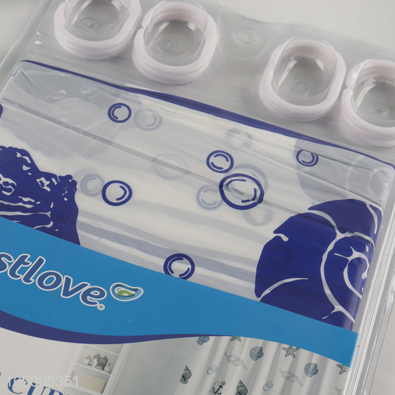 Hot Selling 180X180cm Waterproof Plastic Shower Curtain for Bathroom