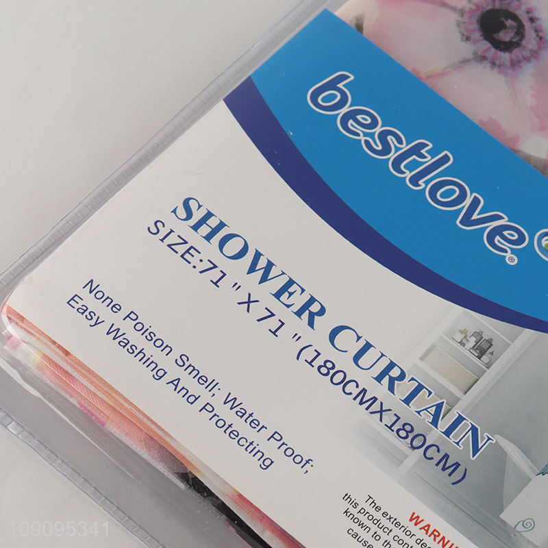 High Quality 180X180cm Plastic Shower Curtain Waterproof Bath Curtain