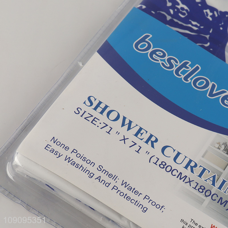 Hot Selling 180X180cm Waterproof Plastic Shower Curtain for Bathroom