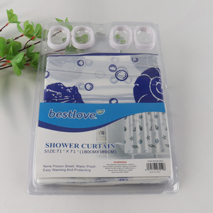 Hot Selling 180X180cm Waterproof Plastic Shower Curtain for Bathroom