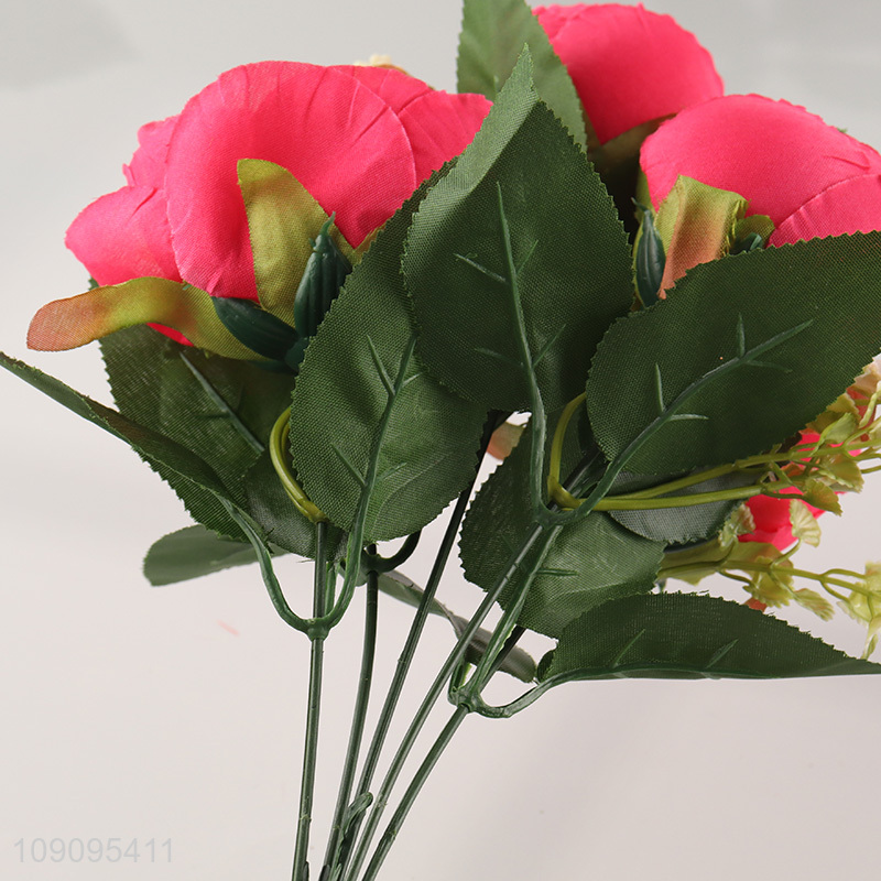 Good Quality 5 Heads Artificial Flower Bouquet Fake Flower Realistic Flower