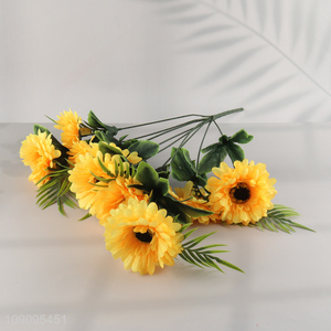 Factory Price 9 Heads Artificial Flower Bouquet Fake Flower for Patio Decor