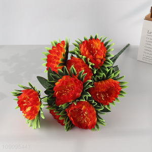 New Product 9 Heads Artificial Flower Bouquet Fake Flower for Wedding Decor