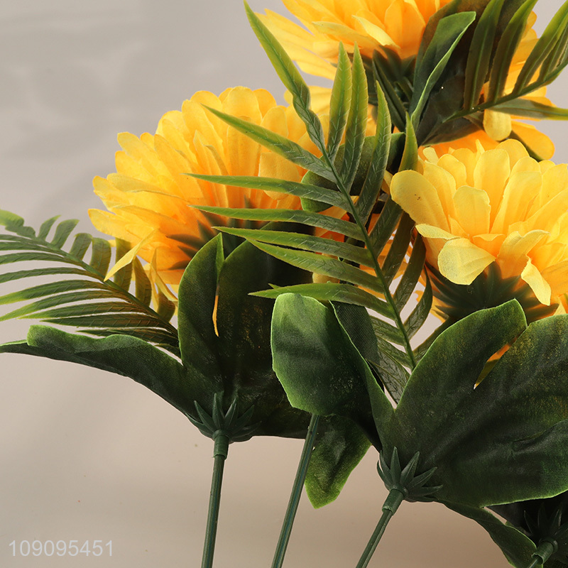 Factory Price 9 Heads Artificial Flower Bouquet Fake Flower for Patio Decor