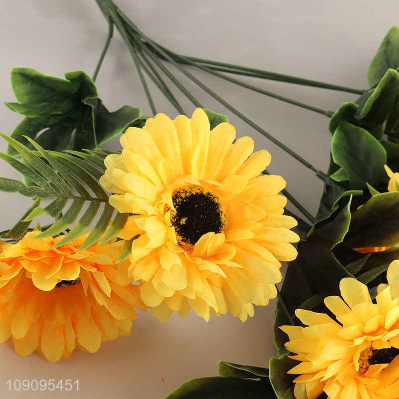 Factory Price 9 Heads Artificial Flower Bouquet Fake Flower for Patio Decor