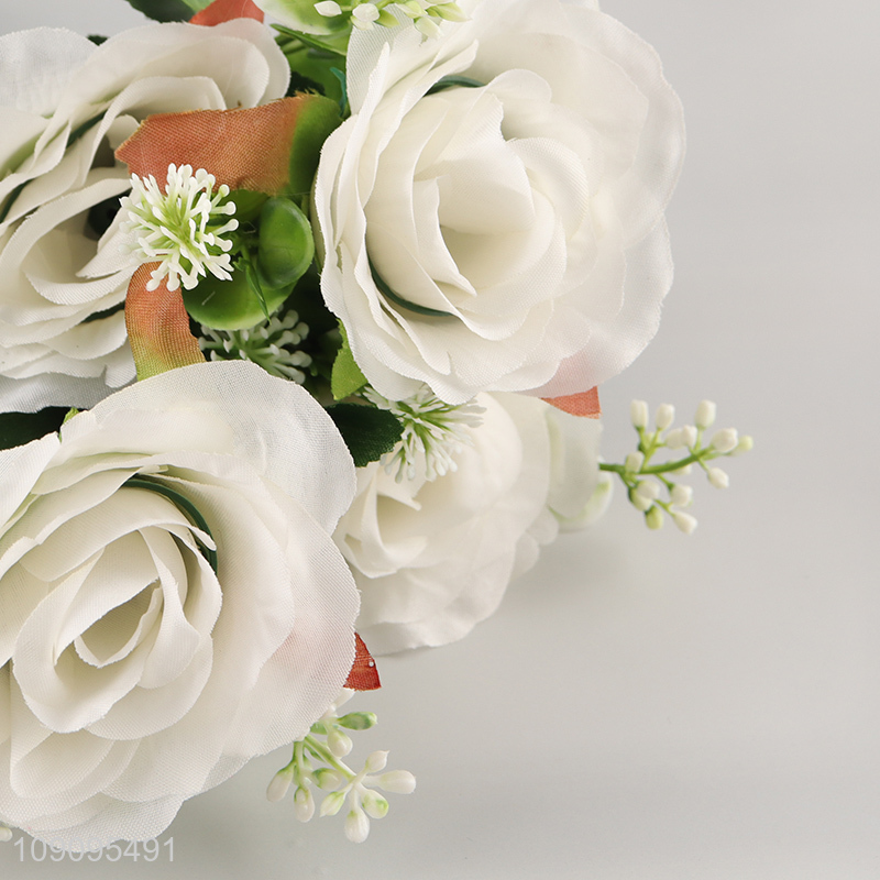 New Arrival 5 Heads Artificial Rose Flower Fake Flower Bouquet with Long Stems