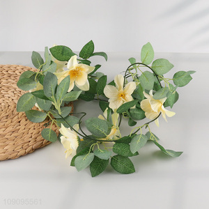 Wholesale 8 Heads Hanging Artificial Rose Flower Garland for Wedding Party Decor