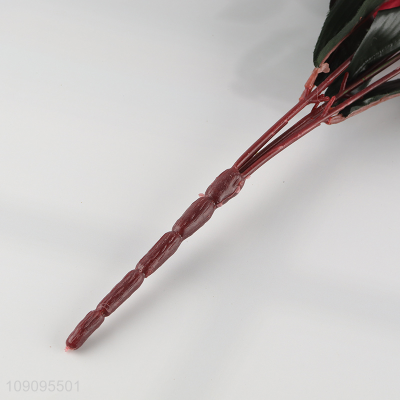 Good Quality 5-Branch Artificial Flower Faux Long Stem Fake Flower Bouquet