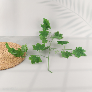 Wholesale 3-Branch Artificial Leaf Stem Fake Leaves for Indoor Outdoor Decor