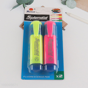Hot Selling 2 Colors Fluorescent Pens Chisel Tip Fluorescent Markers